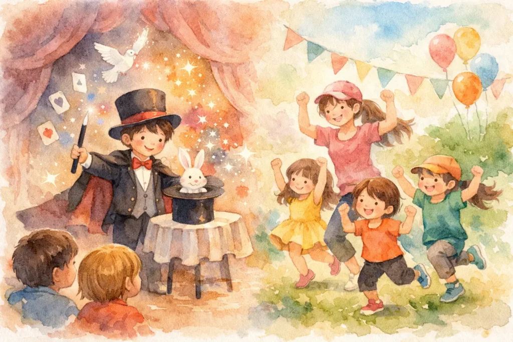 兒童魔術表演與帶動跳比較 適合哪種生日會及校園活動安排呢